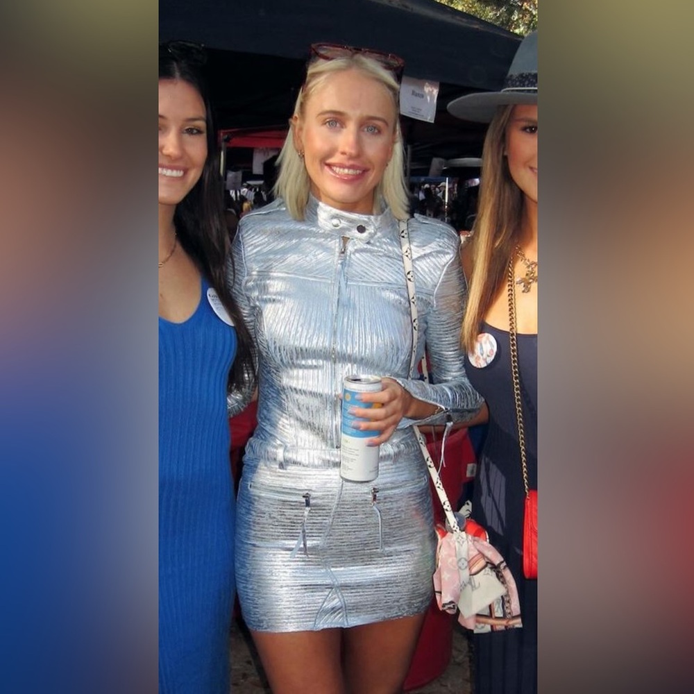 REVOLVE Silver Metallic Dress